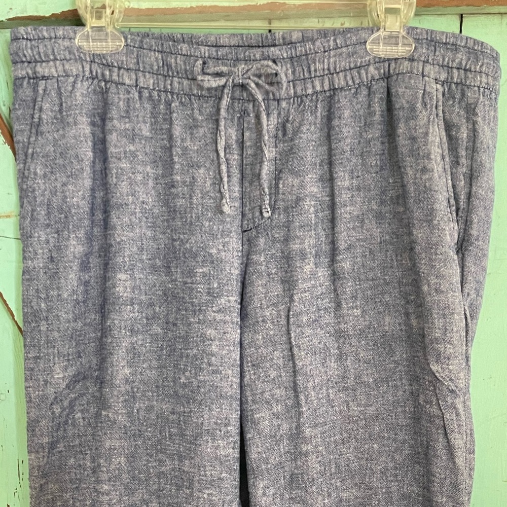 High-Waisted Dobby-Stripe Linen-Blend Wide-Leg Pants for Women